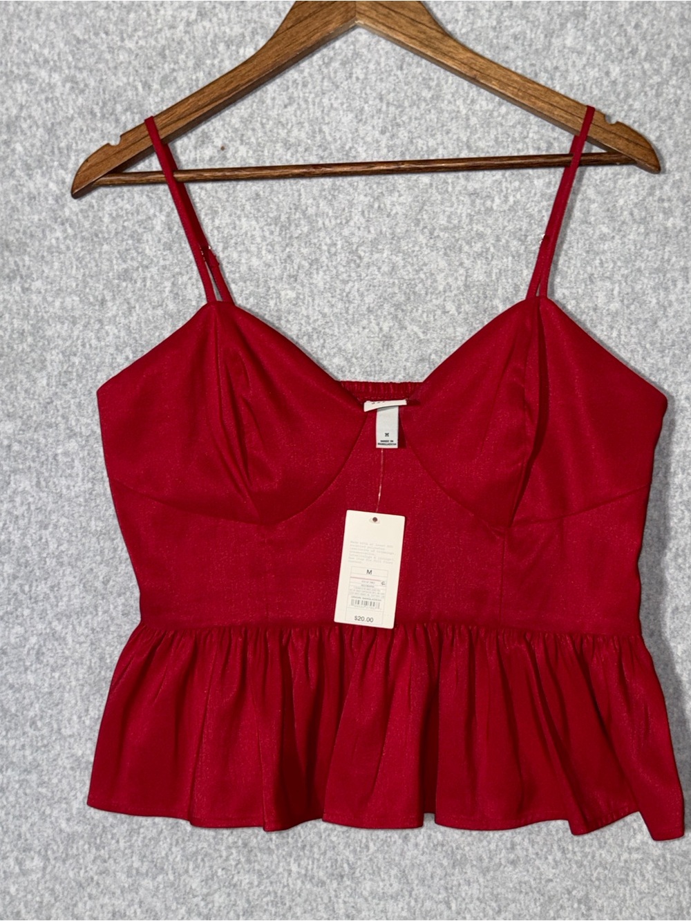 a new day Red Peplum Cami Tank Top
